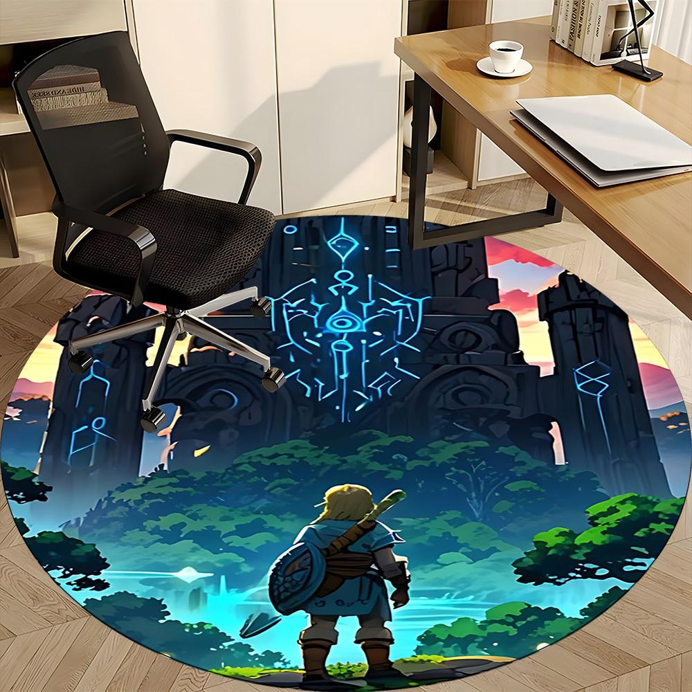 1pc The Legend of Office Round Area Rug, Bedroom Living Room Home Decor, Room Deco,  Offic A1016201