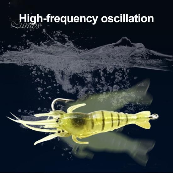 Luminous Shrimp Lures 5/10/20/40Pcs 4CM/1.3G Bionic Soft Lure, Glow-in-the-dark Fishing Accessories Bait with Hook, Freshwater Saltwater Swimbait
