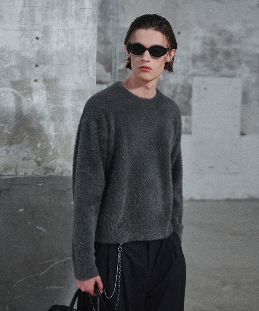 GLW Hairy Crop Knit Charcoal