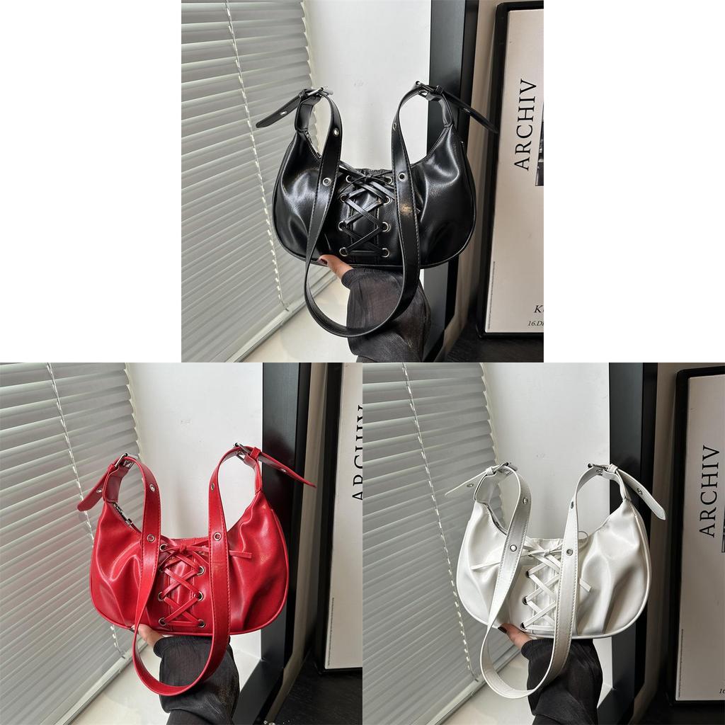 Pu Small Underarm Bag With Ruffle Detail For Daily Casual Wear
