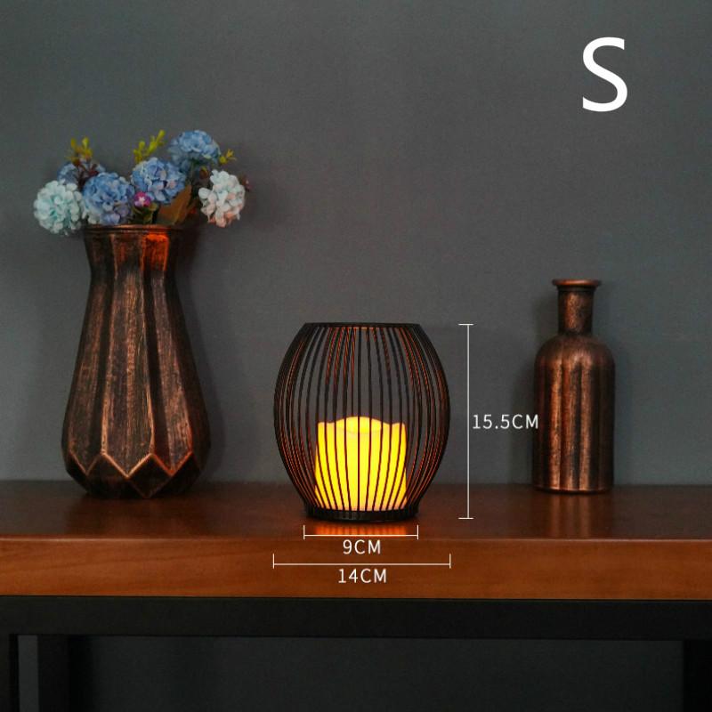 Led Simulated Candle To Nordic Extremely Simple Cooked Iron Decoration Night Light Coffee Restaurant Creative Indoor Home Crafts