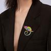 2pcs Enamel Finish Brooch Pin Colorful Crystal Fashion Brooch Beautiful Lapel Pin Dress Accessories