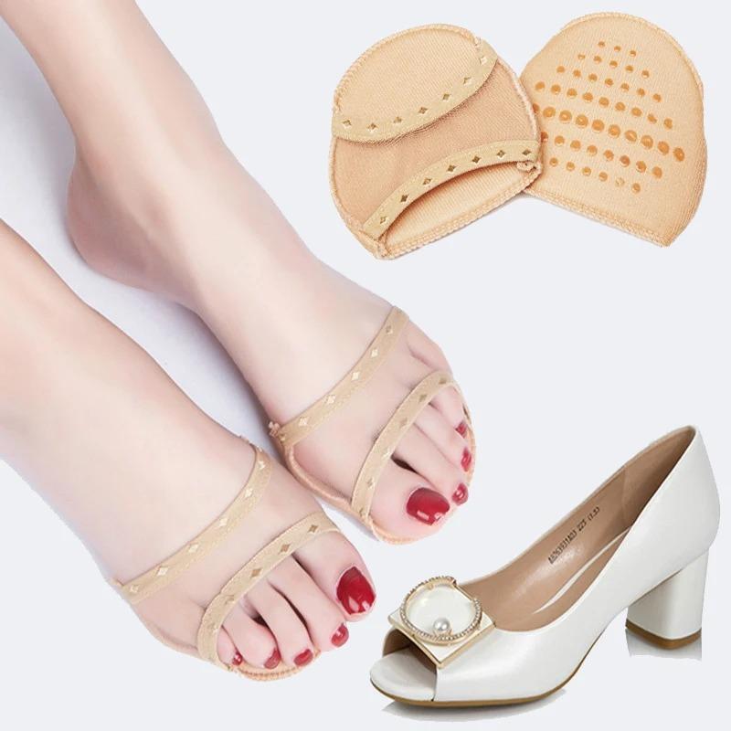 1 Paar Unsichtbare Halbe Größe Vorfußpolster Damen High Heels Rutschfeste Fußschützer Weiche und Langlebige Einlegesohlen Reduzieren Schmerzen