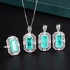 SACE GEMS Classic Copper Alloy Zircon Ring Earrings Pendant Necklace Jewelry Sets Wedding Party Gifts