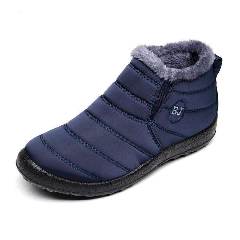 Mens Shoes Winter Anti Slip Snow Boots Unisex Couples New Cotton Shoes for Men Ankle Boots Plush Bottom Warm Waterproof Ski Shoe