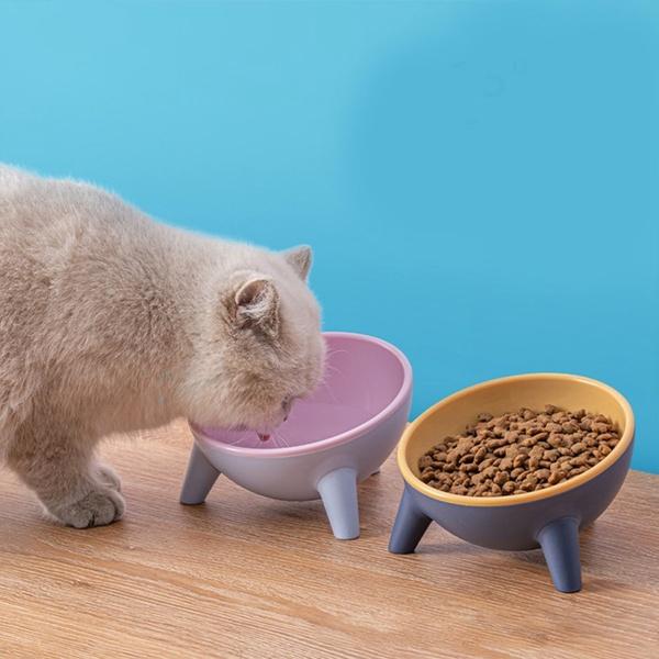 Raised Tilted Elevated Bowl Pet Cats Food Water Dish Backflow Prevention Feeding Dispenser Container