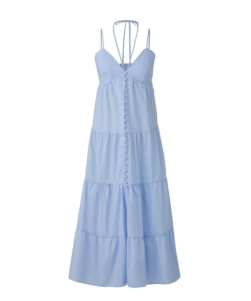 Bellodinela Blanc Stripe Dress Sky Blue