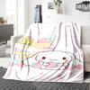 1pc strawberry rabbit blanket Lightweight Flannel Throw for Sofa Bed Travel Camping Livingroom Office Couch Chair