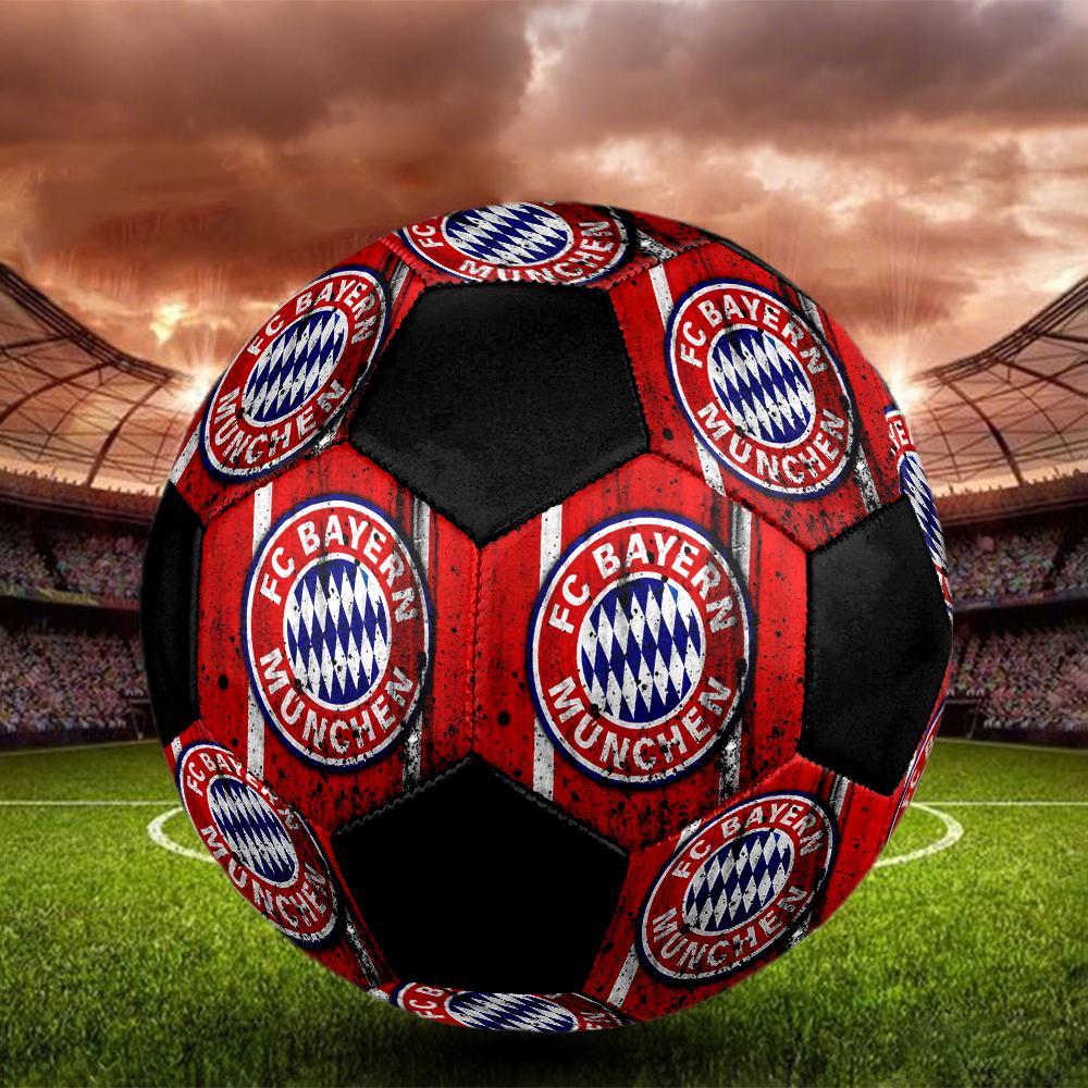 SIZE 5 FC Bayern München Soccer Ball Colorful All Ages Machine Stitched PVC Competition Ready Durable High-Bounce