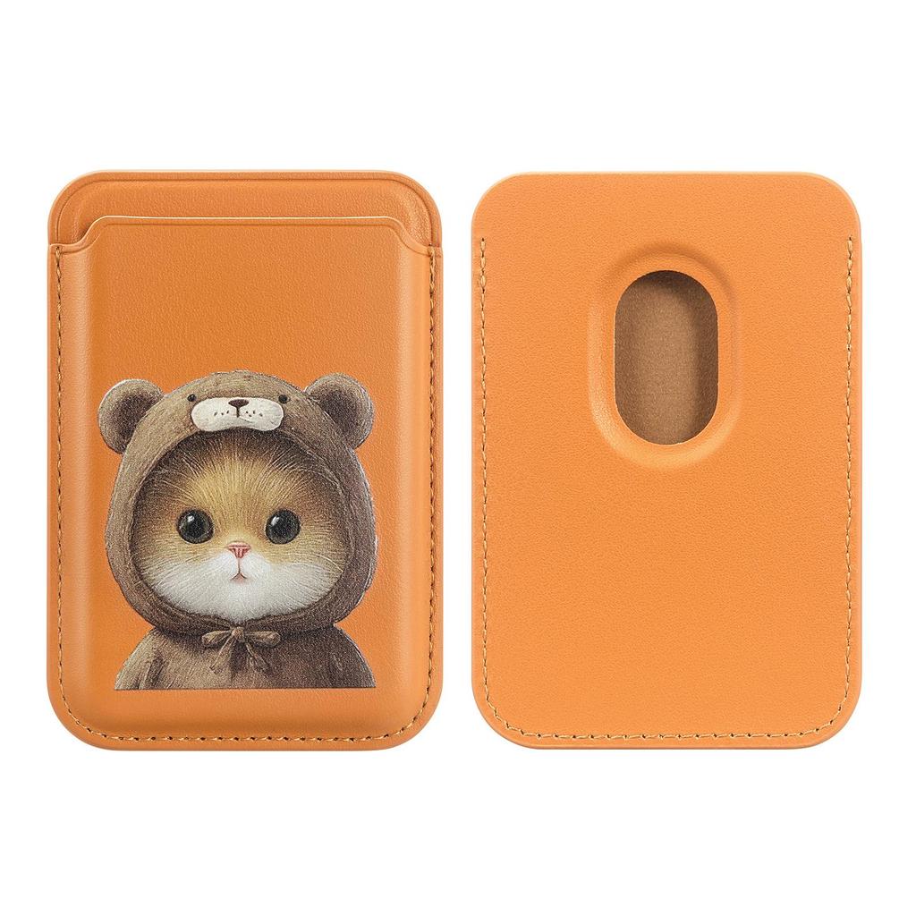 MagSafe Compatible Magnetic Leather Card Holder for iPhone 17/17 Pro