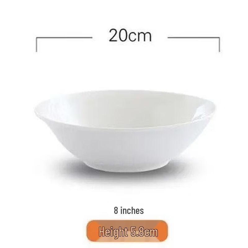 Yujia Pure White Ceramic Soup & Noodle Bowls