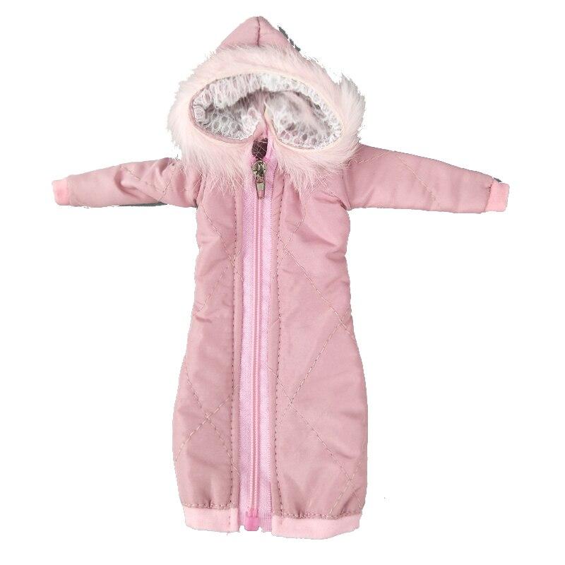 Pink Winter Warm Long Big Coat+Boots Jacket Outfits Clothing for Barbie Doll Clothes For 1/6 BJD Doll Accessories DIY Toy for Kid Girl