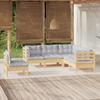 Vidaxl 5-Cz. Conjunto de Salón para Jardín, Cojines Grises, Pino