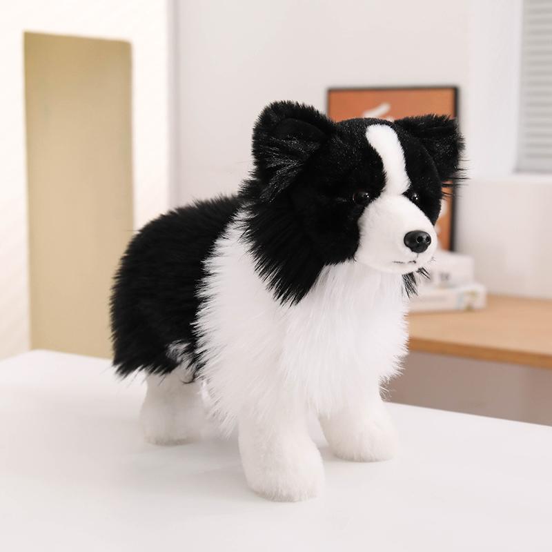 Cute Simulated Border Collie Dog Plush Toy Stuffed Sitting Standing Lying Animal Puppy Doll Companion Plushie Gift