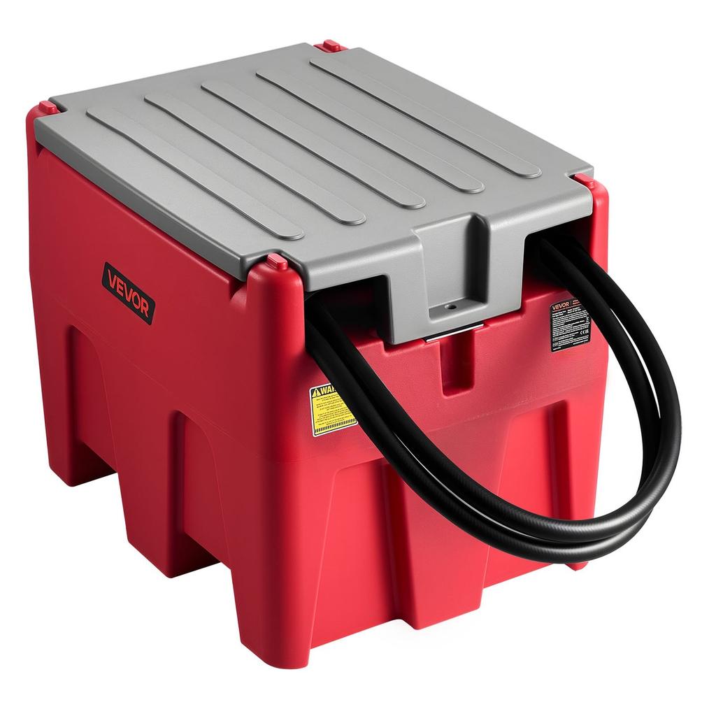 Portable Diesel Tank, 220L Capacity & 10.6 GPM Flow Rate, Fuel Tank with 12V Electric Transfer Pump and 4m Rubber Hose, PE Diesel Transfer Tanks for