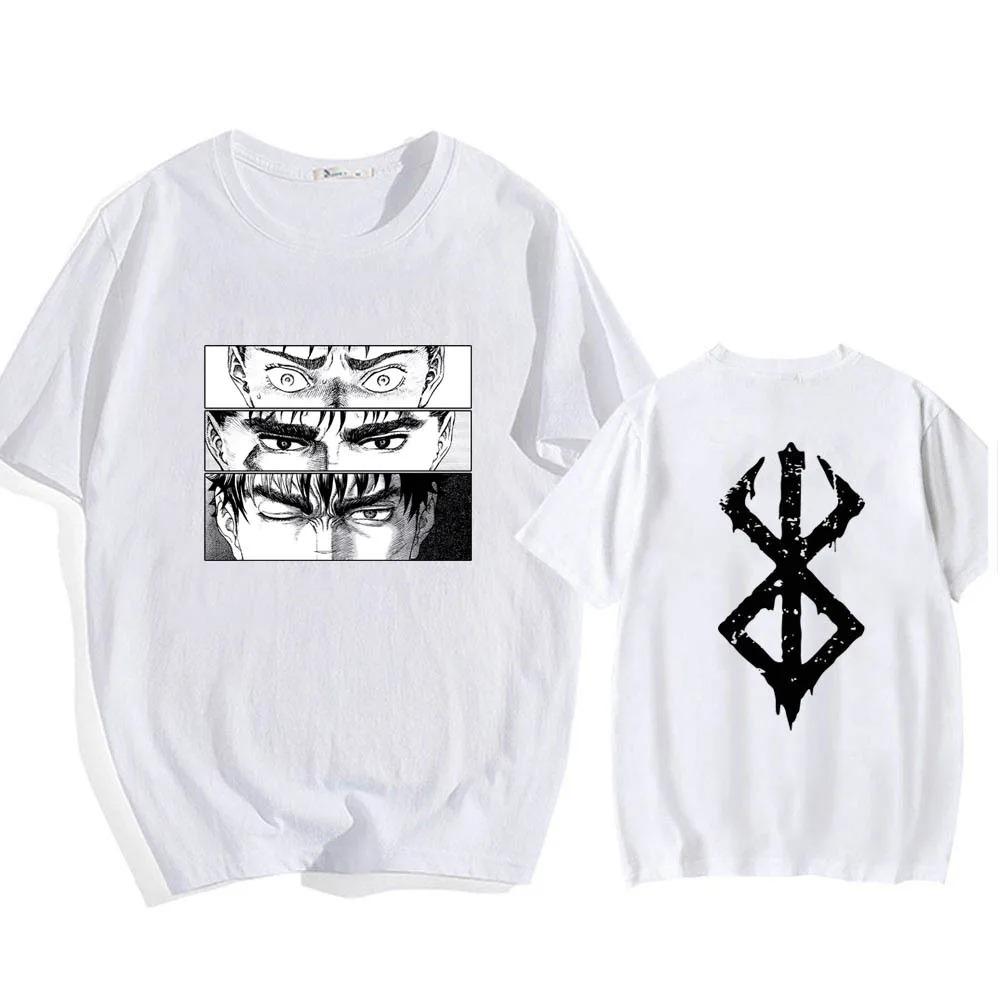 Japan Classic Hot-blooded Aneme Berserk Guts Griffith Graphic Print T-shirt Men Women Loose Casual Cotton Oversized Streetwear Fashion Summer New Tee