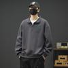Half-zip Sweatshirt Men's Polo Shirt New Autumn Loose Lapel Large Size Long-sleeved T-shirt Bottoming Shirt
