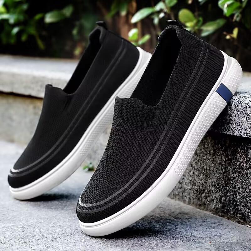 Men Vulcanize Shoes Breathable Mens Mesh Shoes Lightweight Man Sneakers Fashion Slip On Flats Comfortable Man Loafers Lazy Shoes