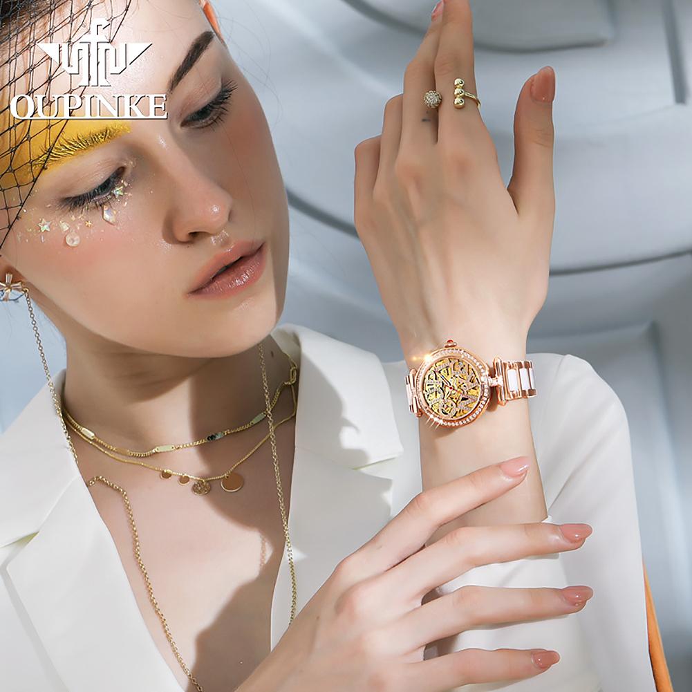 OUPINKE Women's Watch Waterproof Automatic Mechanical Watch Women's Watch Women's Watch