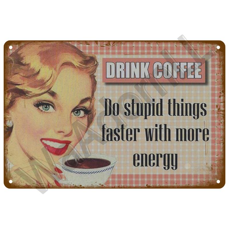 Vintage Tin Sign Plaque Metal Plate Wall Art Posters Metal Sign Retro Decor Coffee For Kitchen Bar Cafe Room Retro Iron Painting