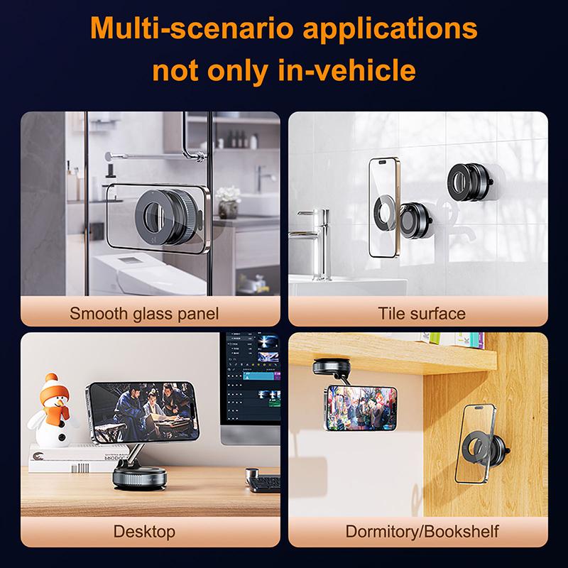 Xiaomi 2026 New 360 ° Adjustable Suction Cup Phone Holder Vacuum Magnetic Car Phone Holder Magnetic Foldable Phone Holder Pocket Sized