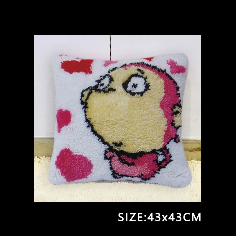 Flowers And Plants Pillow Embroidery Latch Hook Kit Carpet Plant Latch Hook Rug Button Pad Smyrna Package Cross Knooppakket Kits