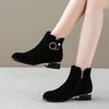 Mode Damenstiefel Mode Wildleder Freizeitstiefel Luxus Strass Kurzstiefel Rutschfeste Plateau-Stiefel für Damen Seitenreißverschluss Knöchelstiefel