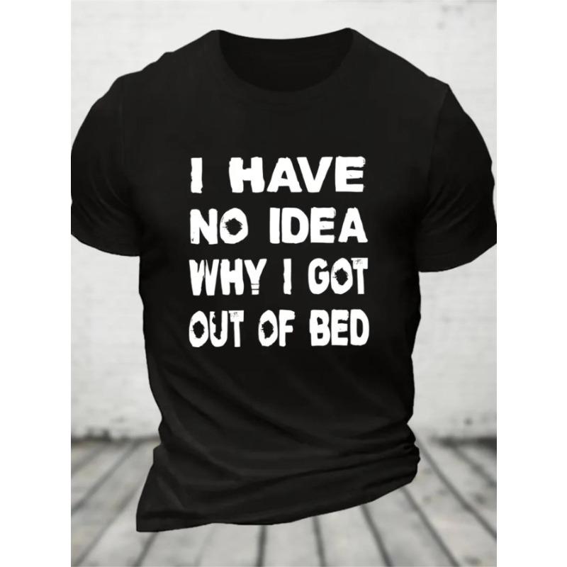 European Size S Oversized T-Shirt with Funny Slogan Print I Have No Idea Why I Got Out of Bed - Y2K Streetwear Casual Short Sleeve Round Neck Tee