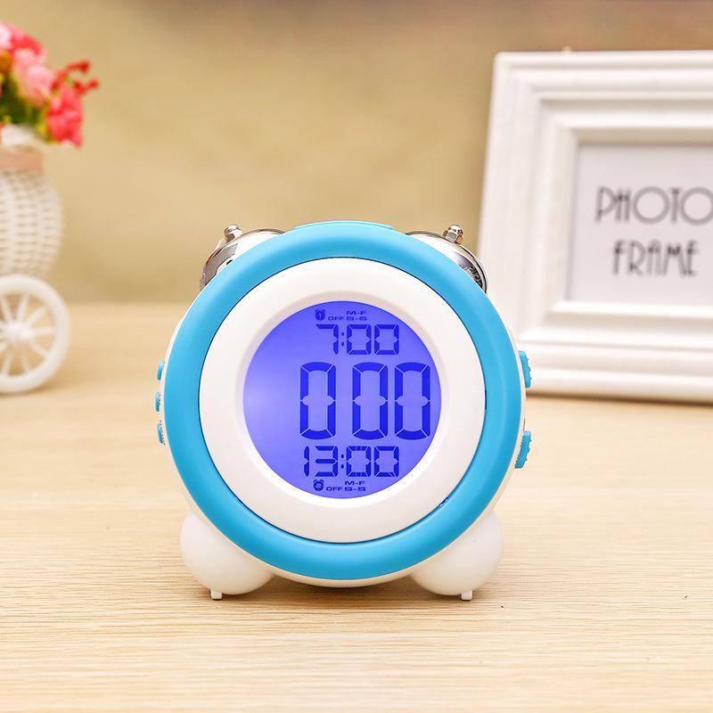 Creative High Volume Simple Three-dimensional LED Alarm Clock Silent Luminous Electronic Clock Double Ring Two Sets of Alarm Clock 0705