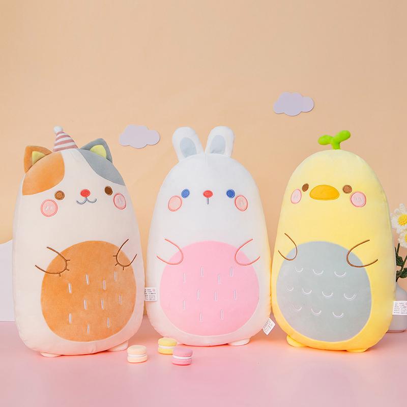 Cute And Charming 40cm/60cm Plush Pillow Toy Gentle Stuffed Animal Chair Cushion Fat Rabbit Cat Pig Fox Duck Tall Superior Quality Present