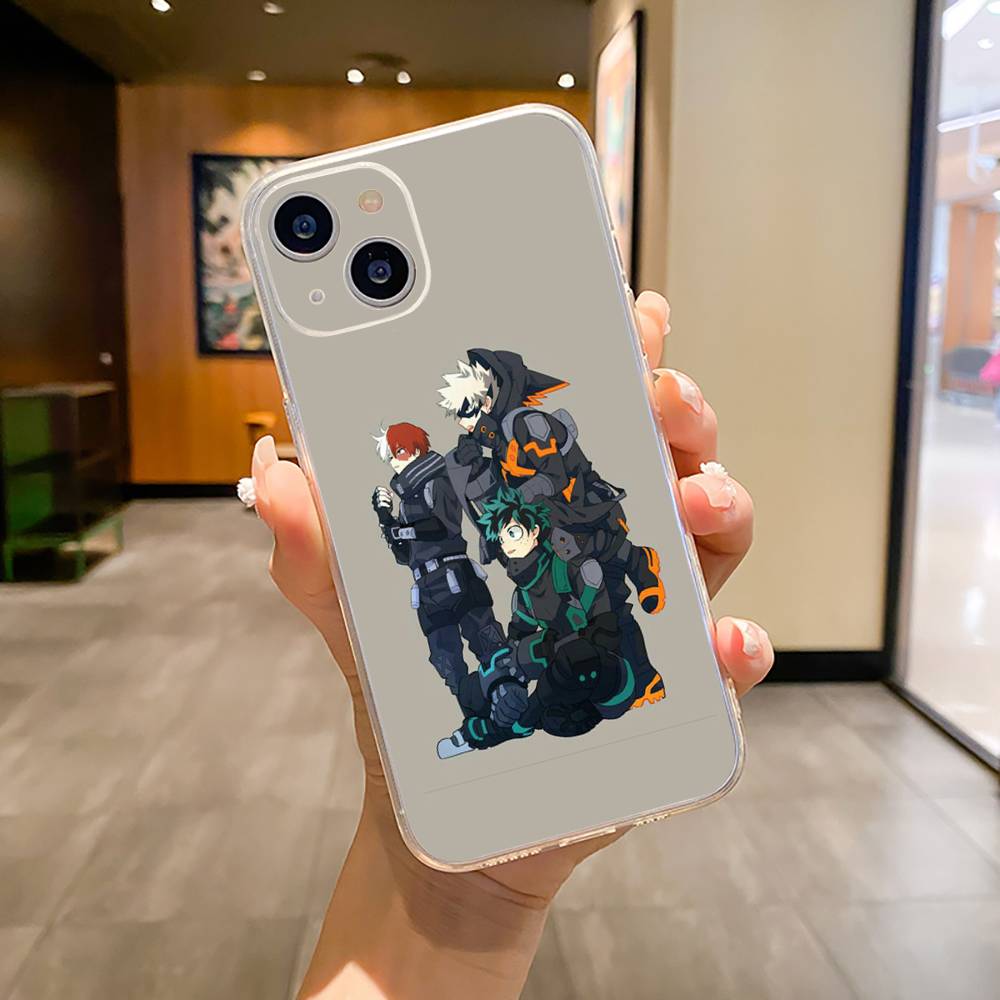 M-H-A-My Hero Academia Phone Case For iPhone17,16,15,14,13,12,Pro Max,16/15/14 Plus XS Soft Silicone Transparent Cover
