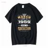 1959 March Aged To Perfection Made In T Shirt Vintage Washed Casual Breathable Comfortable Soft Versatile Unisex Fashion