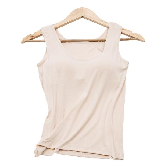 Damen-Sportweste mit U-Ausschnitt, einfarbig, ärmellos, Modal-Tanktop