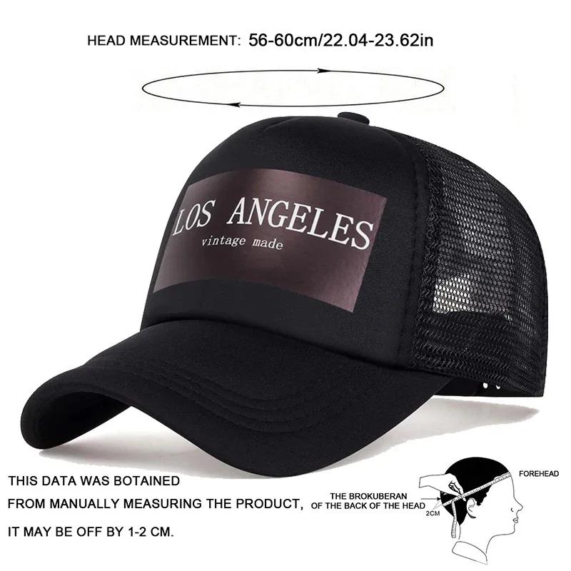 Unisex Los Angeles Print Baseball Netzmützen Frühling Sommer Outdoor Verstellbar Lässige Hüte Papa Hut Sonnenschutzhut