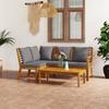 Exclusive House - 4 Pcs Garden Set with Cushion Solid Acacia Wood