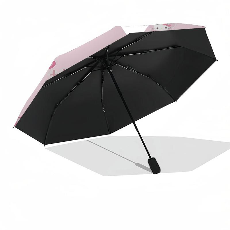 1pc Hello Kitty umbrella automatic open/close, 8-Rib Durable Frame, Compact Folding Design, Ideal Birthday/Holiday Gift e1136A