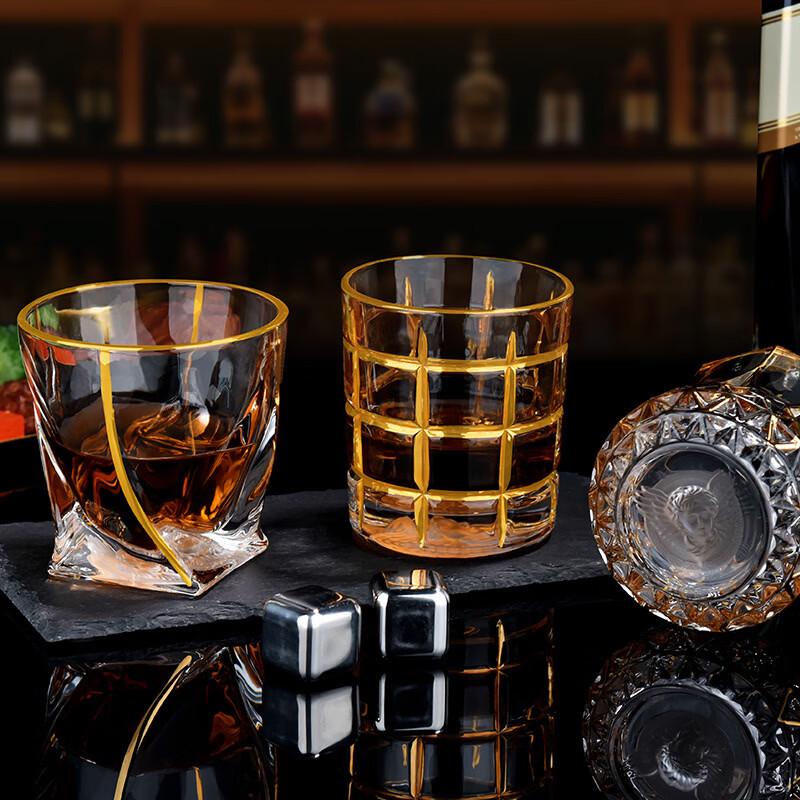 Shangqi Nordic Gold-Rimmed Whiskey Glass