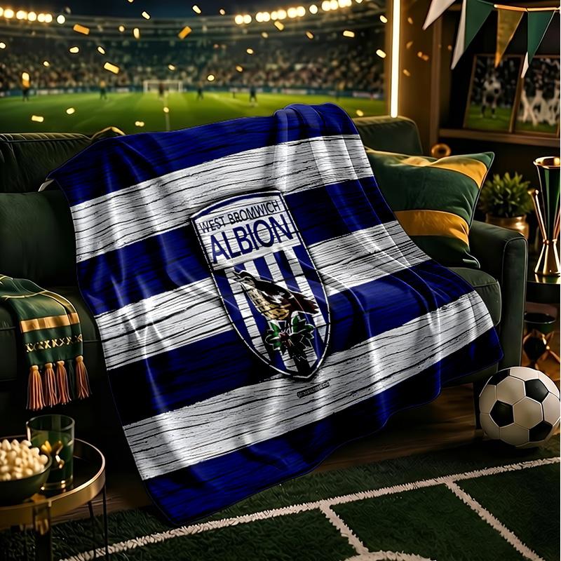 Bromwich Albion Throws Blanket Flannel Blankets Plush for Couch Bed Gifts for Men Women Travel picnic blanket Christmas fan gifts
