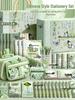 Impressive Double Gift: Ancient Chinese-Style Stationery Set for Girls - Complete Learning Supplies for Primary Students