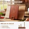 Solid Wood Cutting Board/Pot Lid Rack MultiLayer Pan Storage Drain Rack Wear Resist Wooden Drainable Stand Metal Cookware Holder