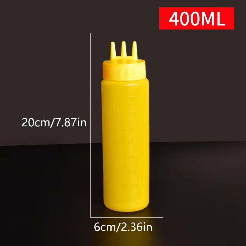 {MX} 3-Hole Sauce Squeeze Bottle 350-1000ml Condiment Dispenser With Lid Seasoning Mustard Salad Storage Jar Kitchen Oil Bottle