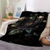1pc Black Peony Soft Warm Throw Blanket Nap Blanket For Couch Sofa Office Bed Camping Travel,Comfortable