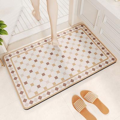 Diatom Mud Bathroom Mat with Strong Water Absorption, Dirt Resistant and Anti Slip Dry Foot Mat At the Entrance of the Bathroom