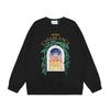 Foreign Trade Cross-border Green Leaf Castle Fantasy Door Casa Letter Logo Printing Personalized Couple Men's and Women's Long-sleeved Cotton Sweater