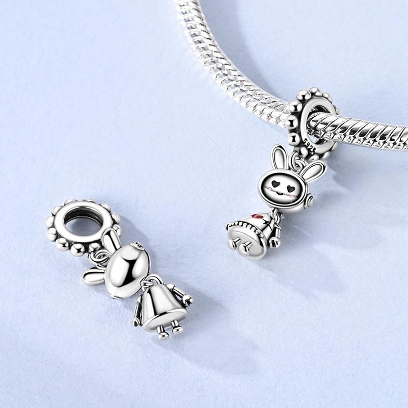 New Charms Beads Pendants Copper Panda Heart Shape Family Elephant Charm Fit Original Bracelet Woman Jewelry
