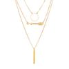 2024 Retro Ring Multilayer Necklace Hexagon Circle Arrow Necklace Fashion Trend Temperament Retro Necklace