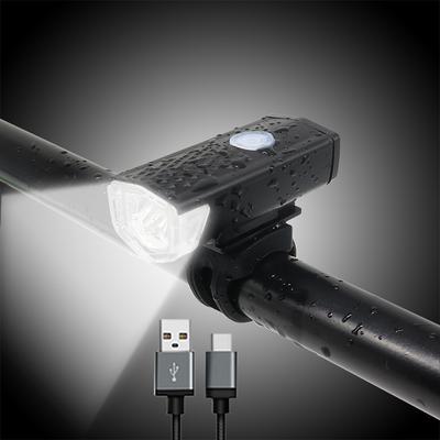 Bicycle Cycling USB Rechargeable Bike Front Light 1PC
