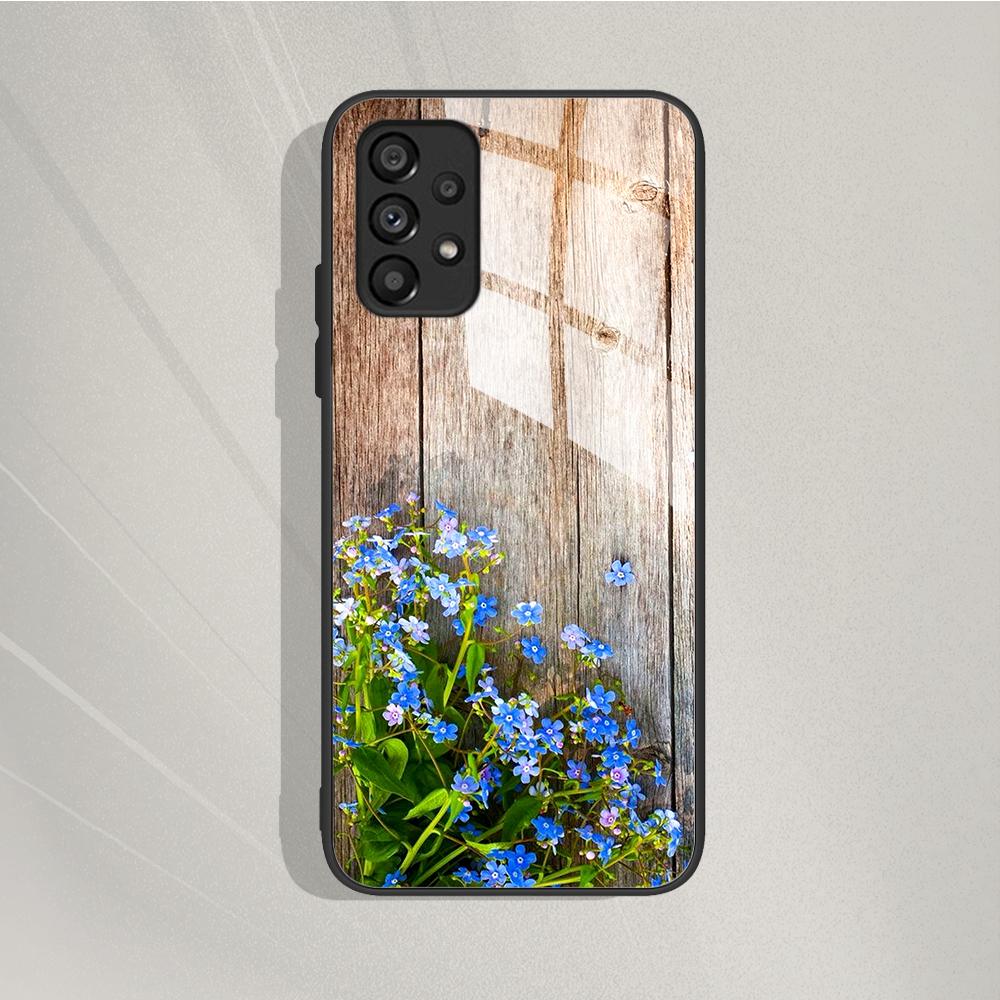 Case For Samsung Galaxy A72 Painted Tempered Glass Phone Cover For Samsung A72 A 72 5G A726B A725F Cases Silicone Bumper Coque