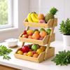 Bamboo Wood Tiered Fruit & Vegetable Draining and Storage Rack