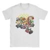Unisex Marios Kart Group Shot Checkered Poster T Shirts  Pure Cotton Clothing Funny Round Collar Tees Plus Size TShirt